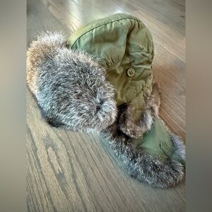 Sportrax genuine rabbit fur trapper hat